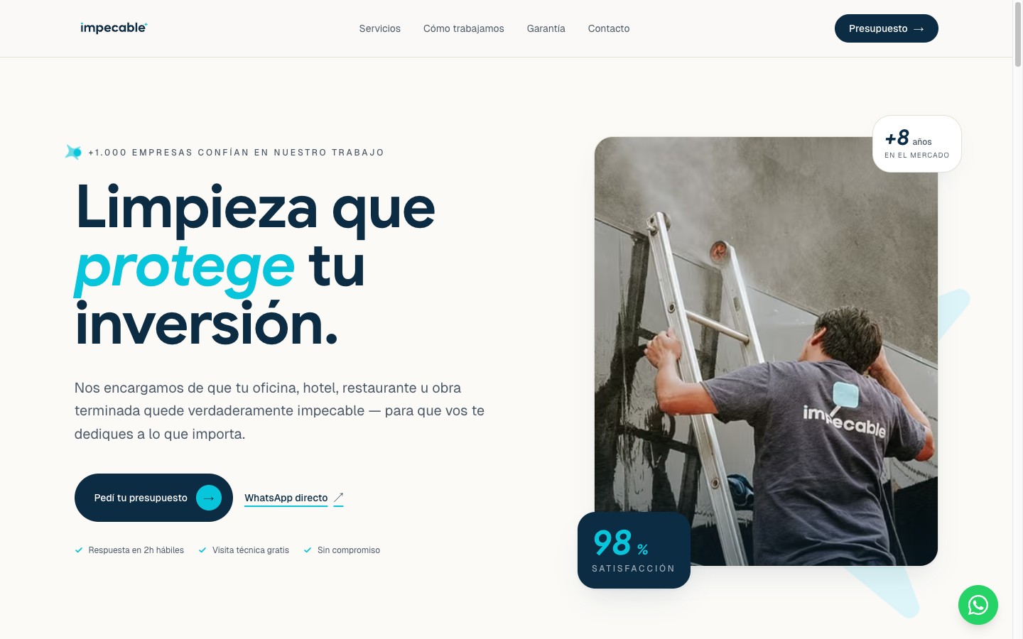 Sitio web de Impecable PY